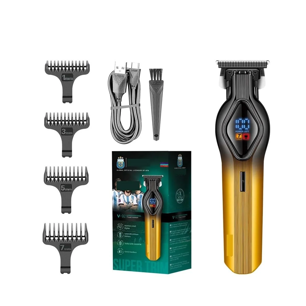 Proven EWKYLSEM Cross-Border New Electric Hair Clipper LCD Digital Display Salon Engraving Special Oil Head Clippers 921 921 Golden Casual