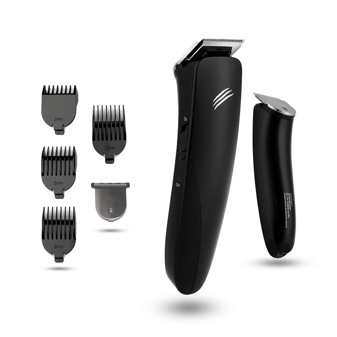 Flexible Skull Shaver Baby Beast Trimmer - Cordless Hair Beard Grooming Tool - Precision Steel Blades - USB Rechargeable - 4 Combs - Travel-Friendly High-Grade