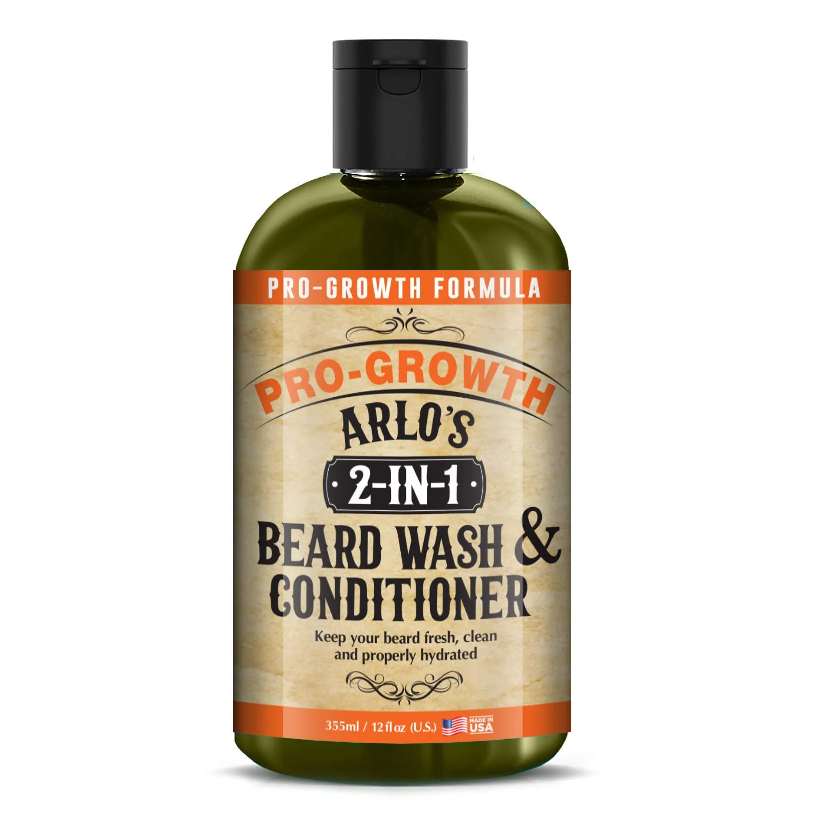 Lightweight Arlo's 2-in-1 Beard Wash and Conditioner 12 oz. - Pro Growth Formula Fast