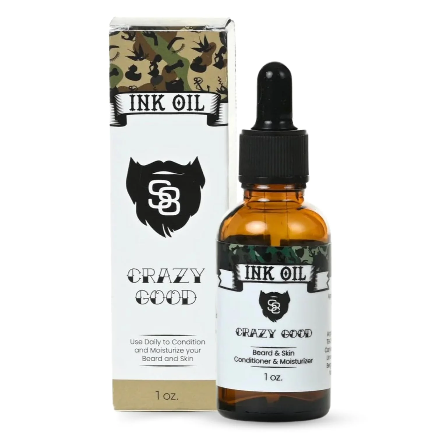 Consistent Ink Oil S8 Beard Oil 1.0 fl oz - Premium Beard Care for Deep Hydration Healthy Skin Lustrous Shine - Non-Greasy Natural Beard Oil for Growth Traditional