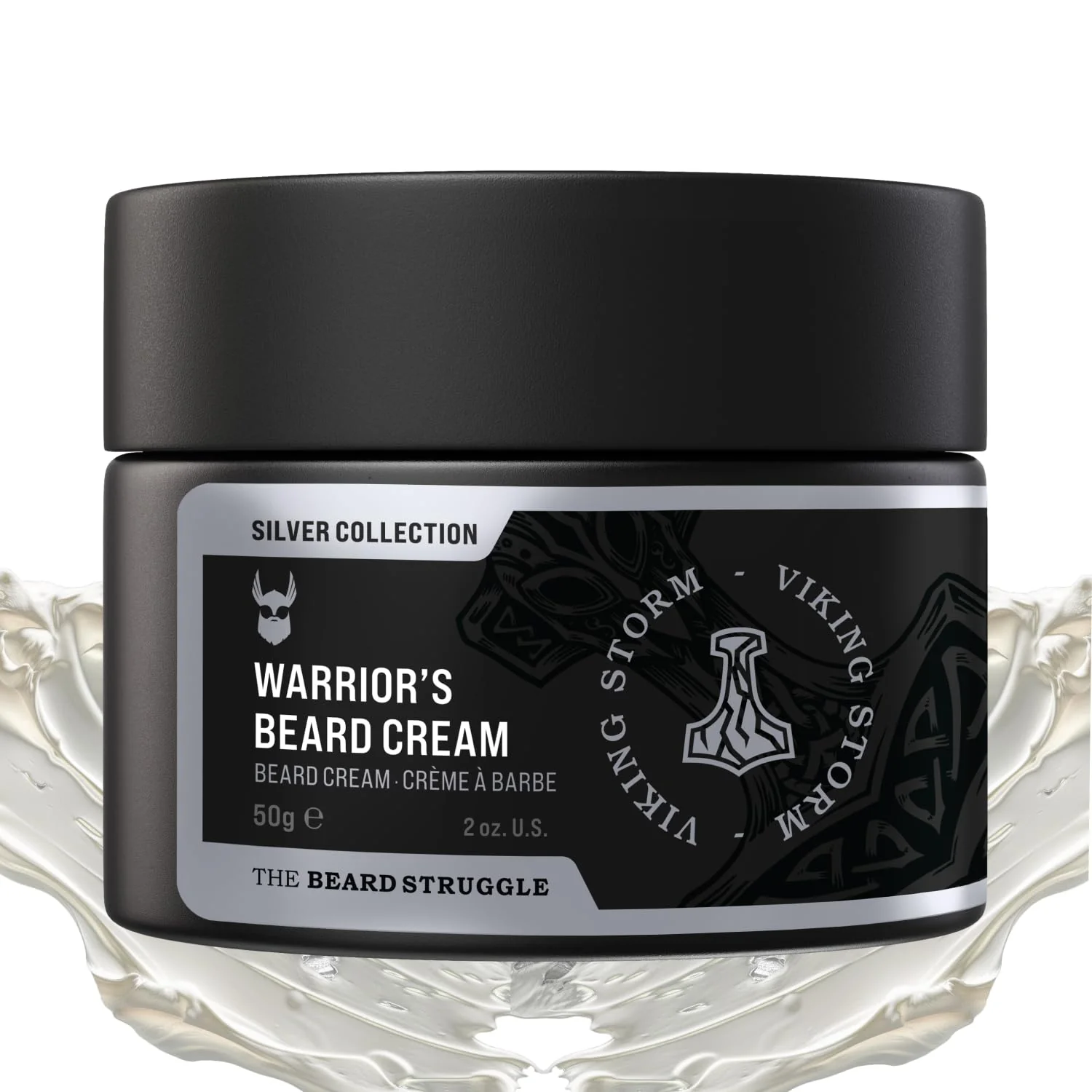 Carefully Designed Beard Cream for Men by Beard Struggle -Viking Storm Beard Butter Moisturizer Softener for Men - Itch Relief Hydration with Avocado Jojoba Oils Traditional