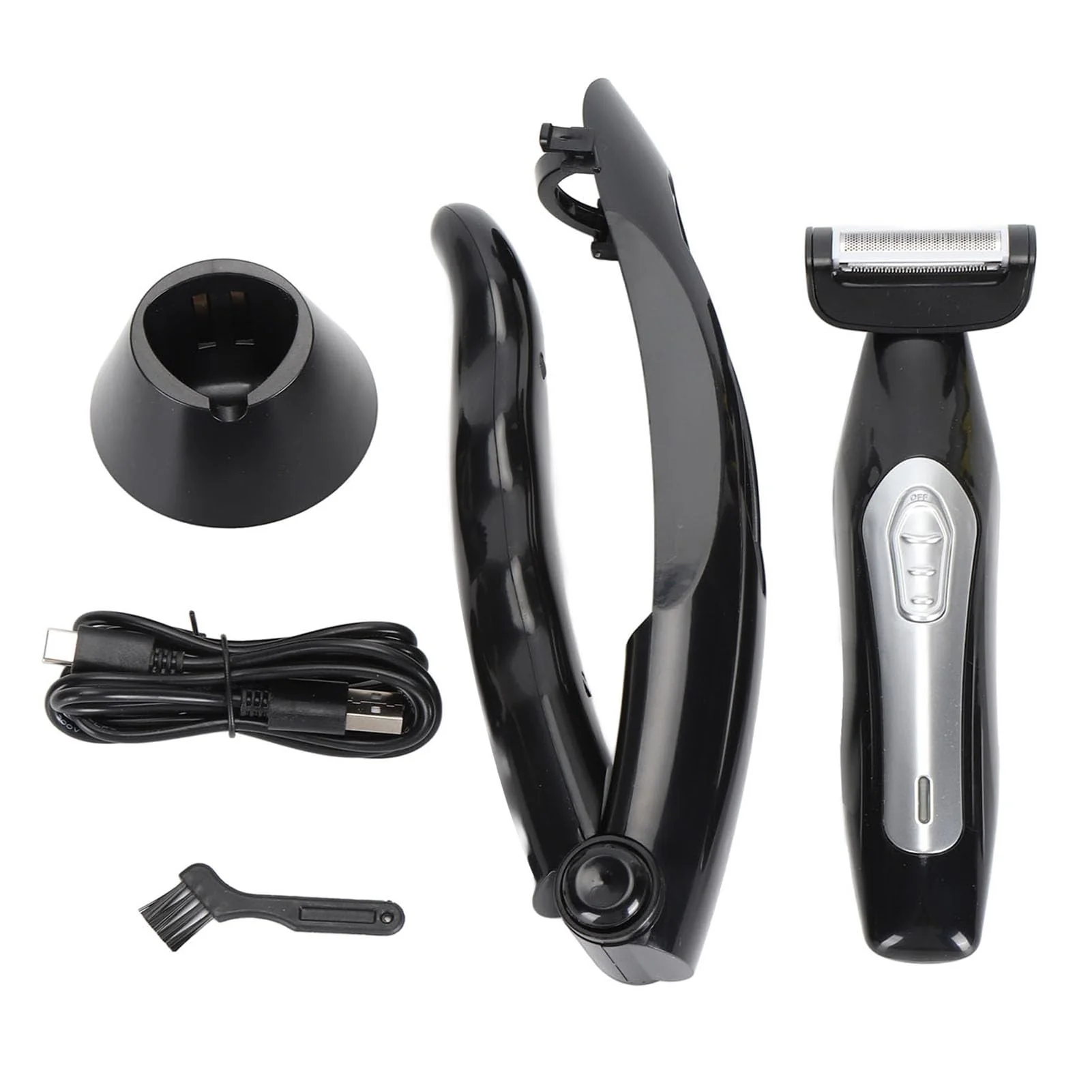 Exclusive Qudinip Men Back Trimmer Body Hair Groomer for Men with Removable Curved Handle Wet Dry Use Extreme Reach for Back Chest Face Elite