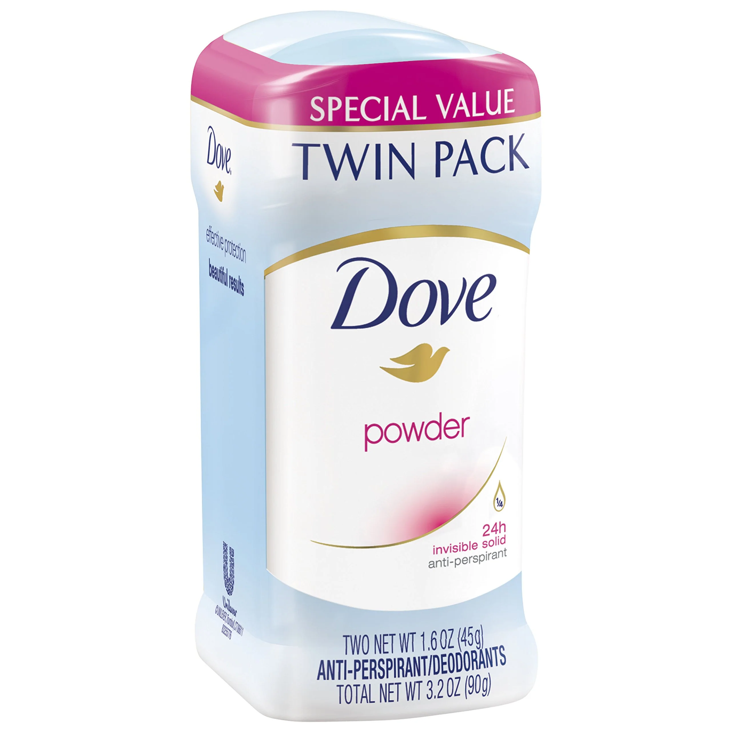 World-Class Dove Antiperspirant Deodorant Powder 1.6 oz Twin Pack Powerful