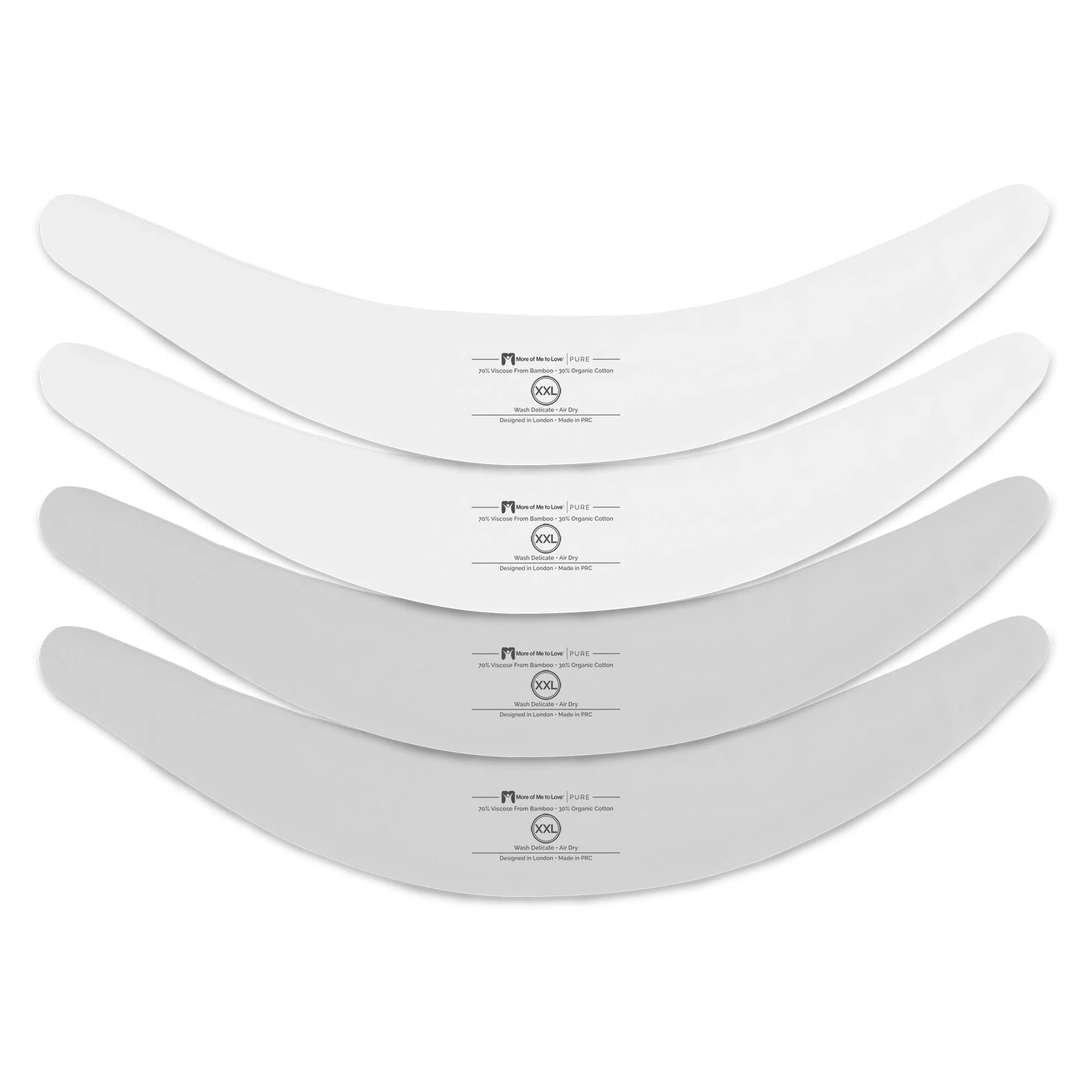 Crafted More of Me to Love Organic Cotton and Viscose Blend Tummy Liner 4-Pack XX-Large Pearl White Stone Gray Premium Material