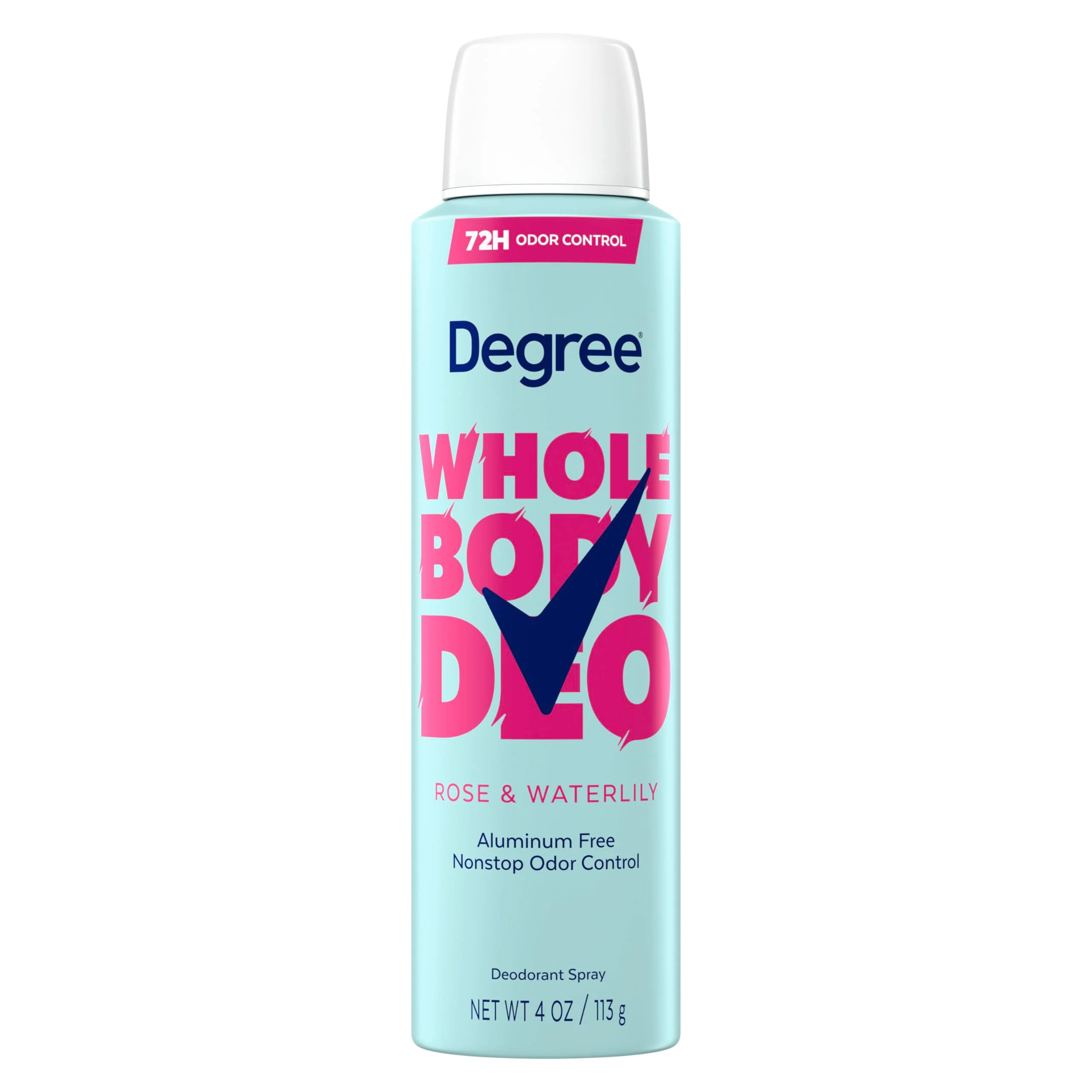Flexible Degree Women Whole Body Deodorant Spray Rose Waterlily Scent Aluminum 72H Odor Protection 4 oz Exceptional