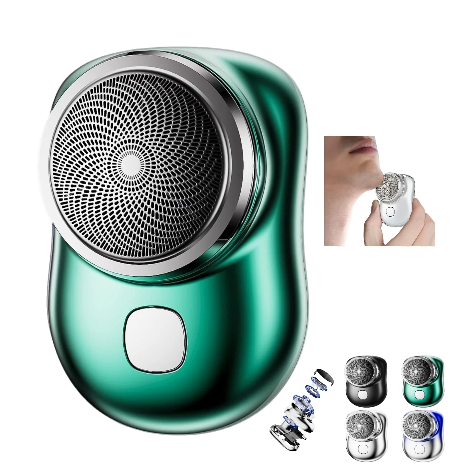 Modern GYLCTOM Mini Shaver Portable Electric Shaver 2023 New Pocket Shave USB Razor For Men Rechargeable Travel Razors Men Shaving Face Green Certified