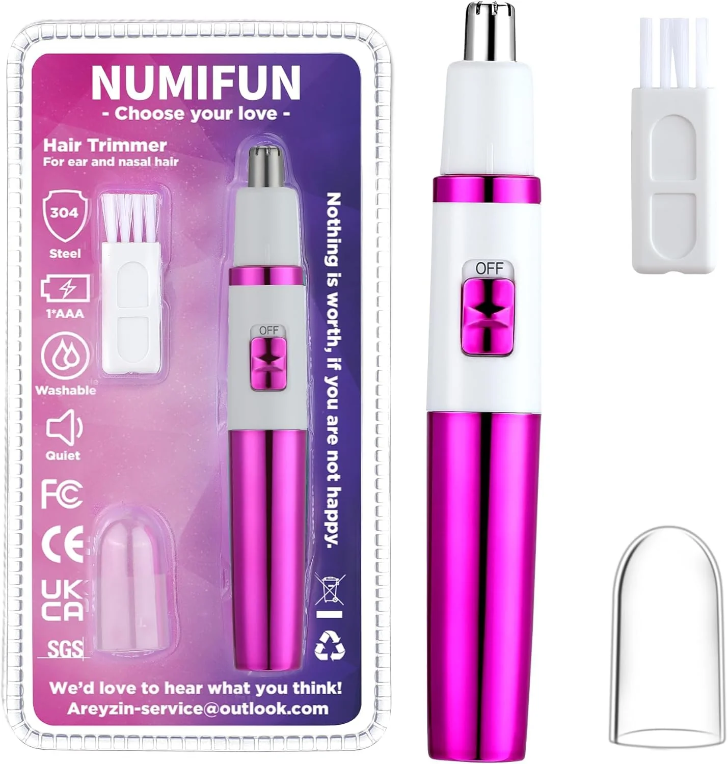 Expertly Made NUMIFUN Ear and Nose Hair Trimmer for Women Nose Hair Clipper Professional Painless Noses Trimmer Ladies Eyebrow and Facial Hair Trimmer Waterproof Artisan