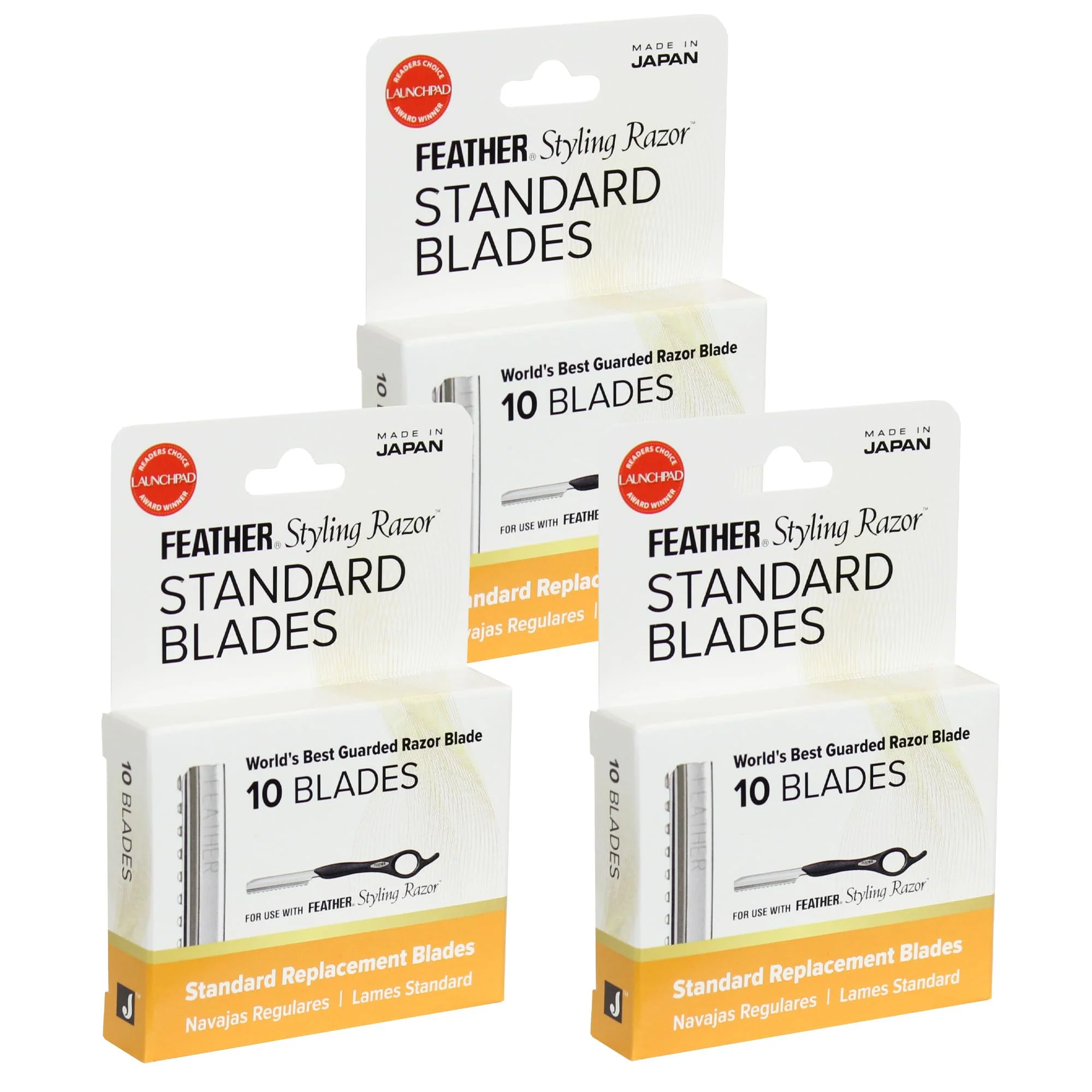 Solid Feather Styling Razor Standard Blades - Professional Hair Cutting Blades for Styling Shaping Feathering Thinning - Stainless Steel Single Edge Responsible