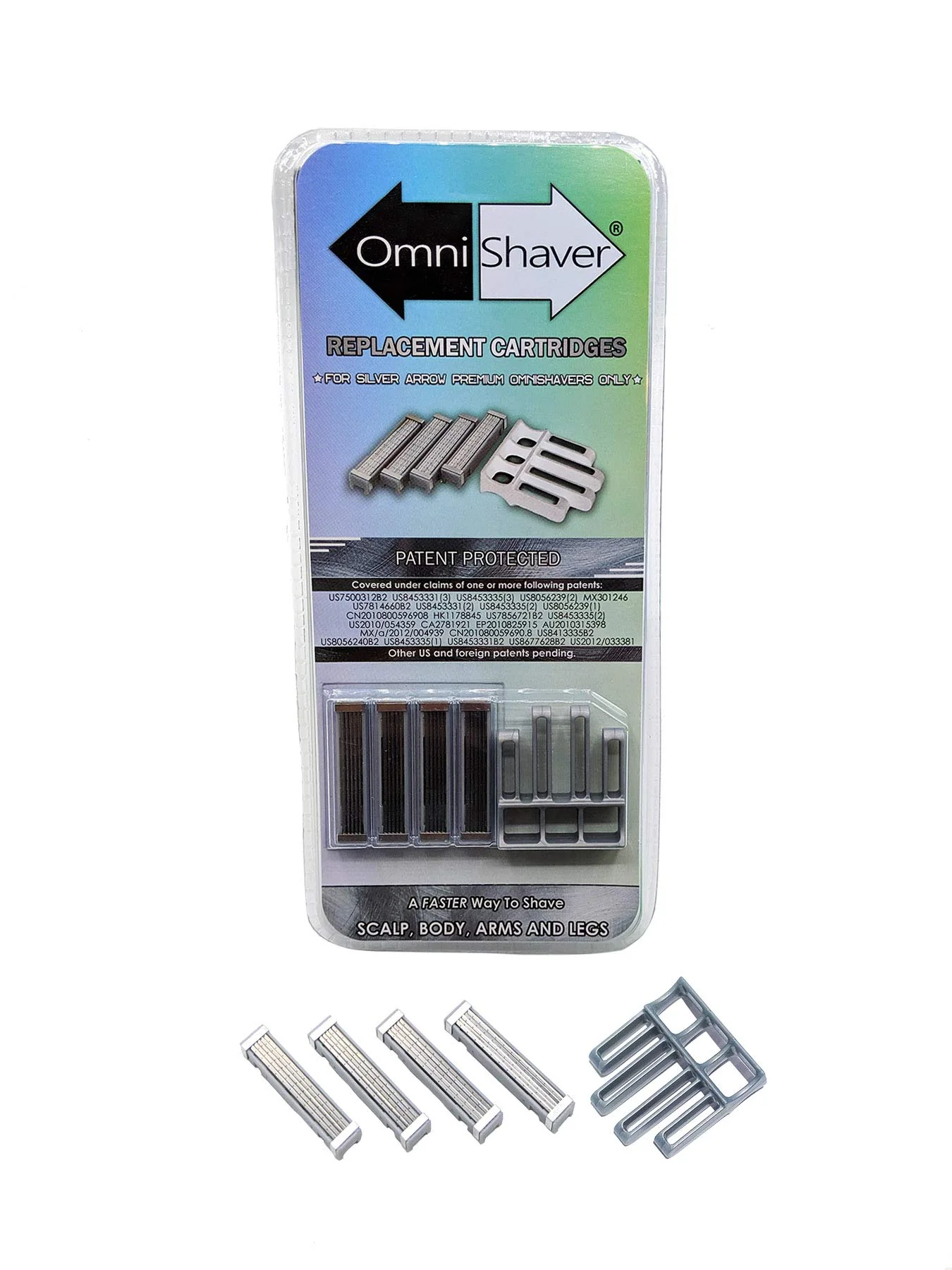 Versatile Premium Omnishaver Cartridge Refill Kit with Blade Removal Tool - Self Cleaning Self-Stropping Shaving Razors for Men Women - Safe Functional