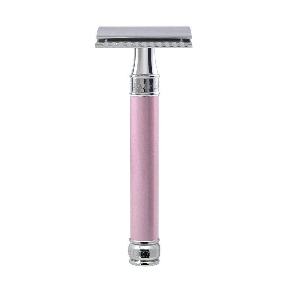 Breathable Edwin Jagger Double Edge Safety Razor Long Handle Pink Solid