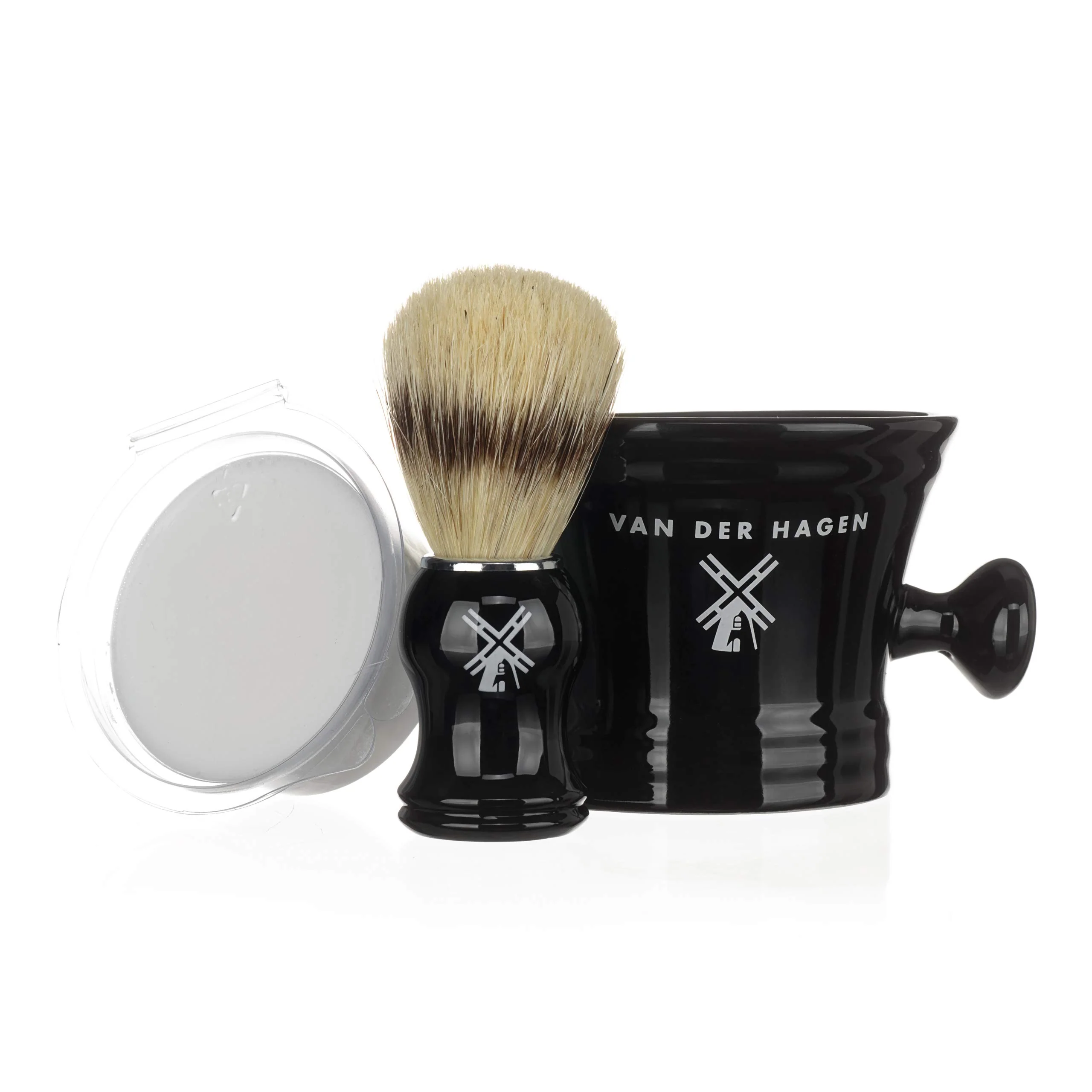 High-Quality Van Der Hagen® Luxury Shaving Set - Total Men's Wet Shaving Kit w Boar Bristle Brush Scented Luxury Soap Stand and Apothecary Mug Convenient