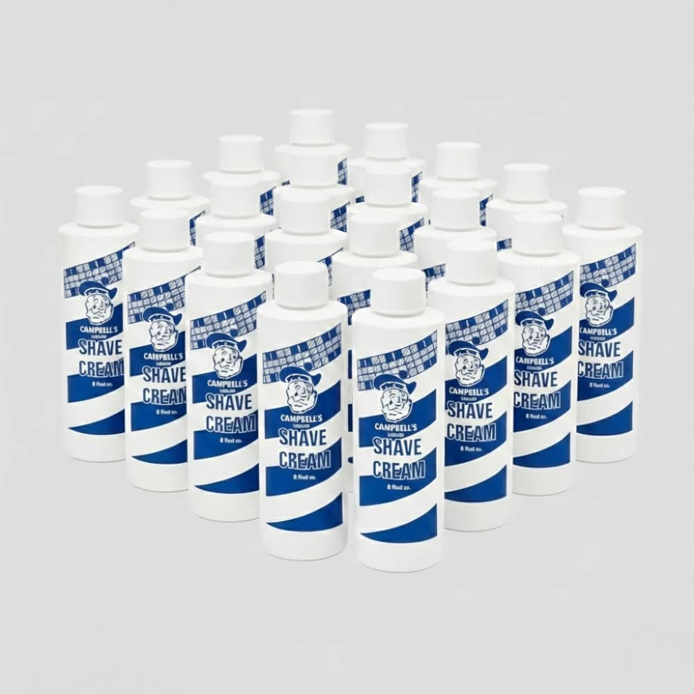 Minimalist Campbell's Liquid Shave Cream 8 oz for Barbers Pack of 24 Eco-Friendly