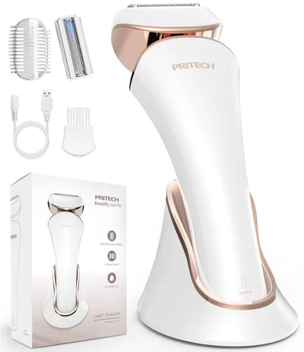 Functional PRITECH Electric Razor for Women - Rechargeable Shaver for Women Portable Lady Shaver for Legs Arm Underarms Bikini USB Rechargeable Wet Dry World-Class