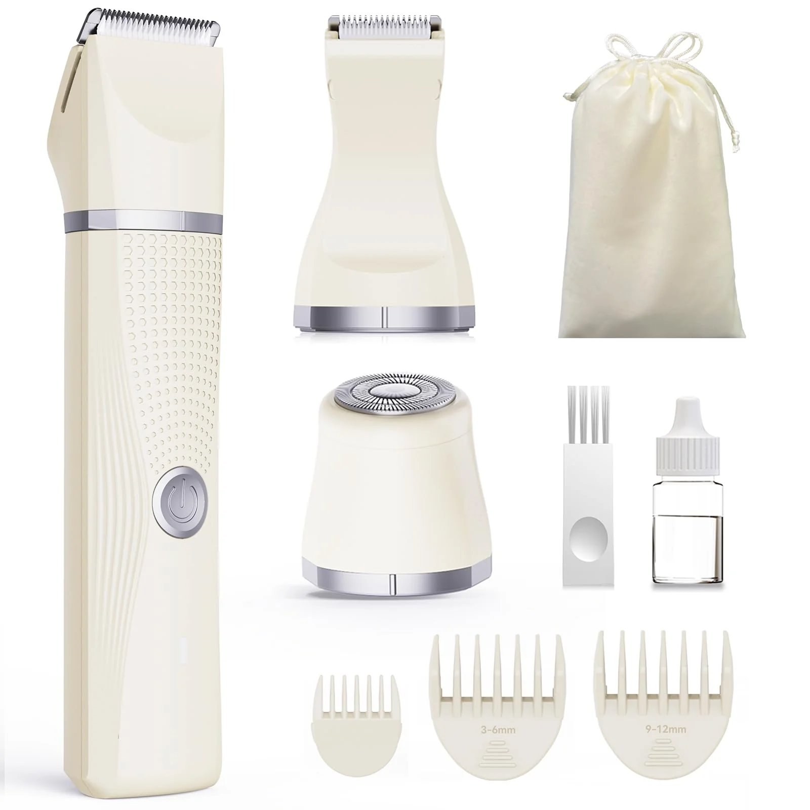 Powerful Unibono Pubic Hair Trimmer Women - Waterproof Bikini Trimmer Rechargeable 3-in-1 Electric Razor Personal Trimmer Groomer for Body Hair Cordless Selected