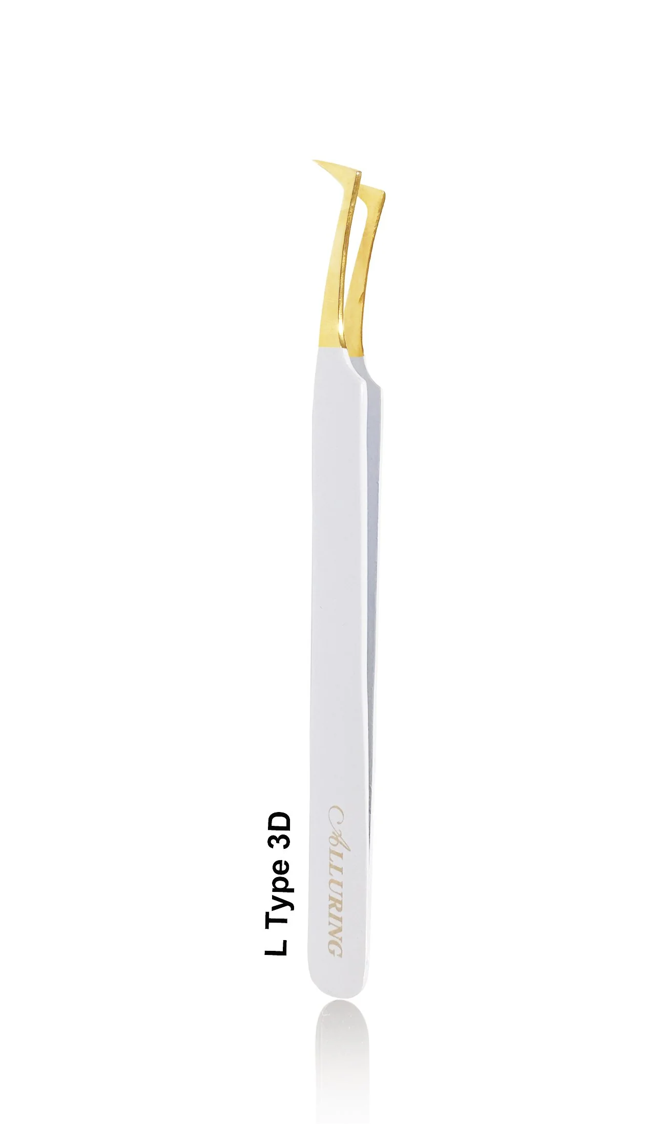Minimalist Alluring White with Gold Tip Tweezers for Eyelash Extension for Volume Lashes Premium Material