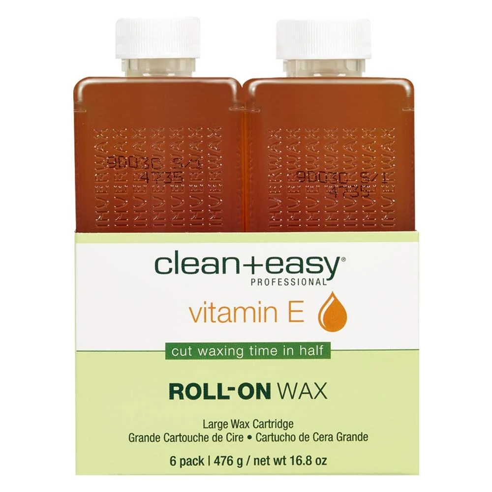 Secure Clean Easy Vit E Roll-On Wax 6-pack Large Vitamin E Net Wt. 16.8 oz Official