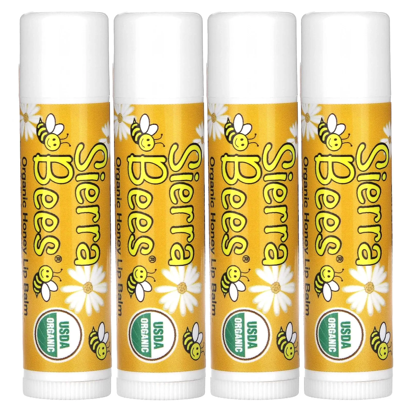 User-Friendly Sierra Bees Organic Lip Balms Honey 4 Pack 0.15 oz 4.25 g Each Healthy