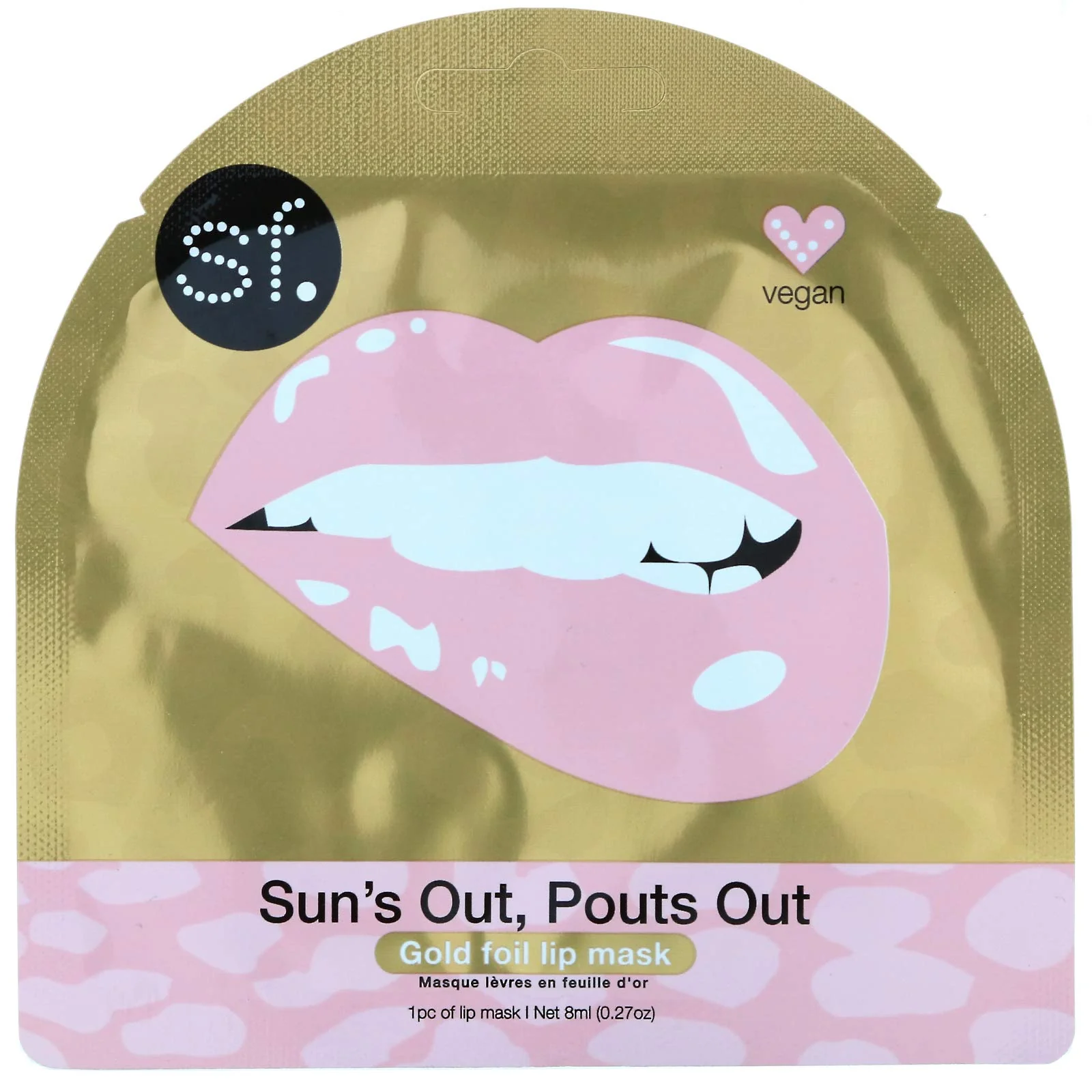 Versatile SFGlow Sun's Out Pouts Out Gold Foil Lip Mask 1 Sheet 0.27 oz 8 ml High-End