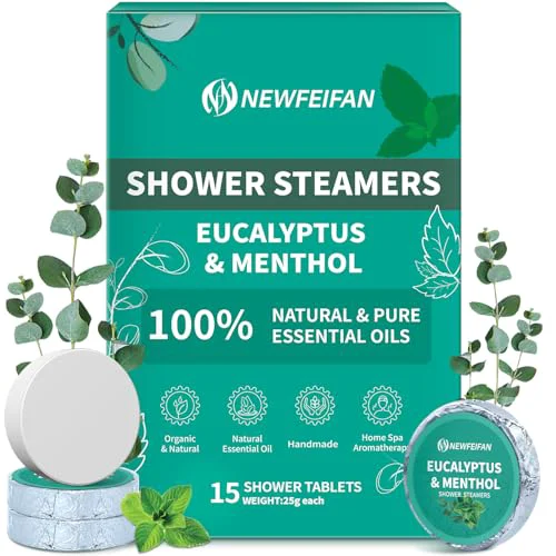 Refined NEWFEIFAN Shower Steamers Aromatherapy 15 Pack Eucalyptus Menthol Enhanced