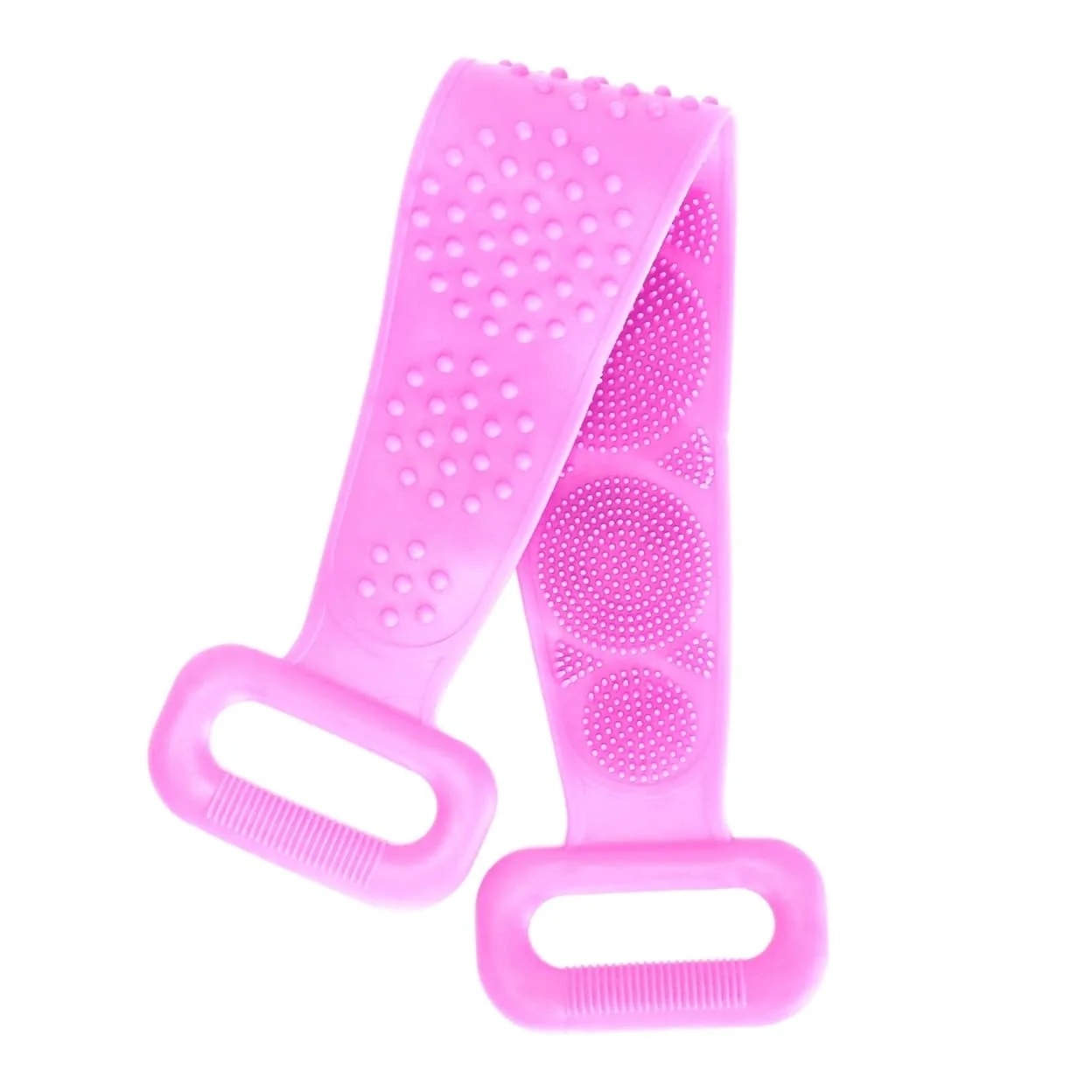 Quality Silicone Back Scrubber Belt For Shower Exfoliating Foaming Body Wash Strap Brush Bristles Massage Dots with Adhesive Pure