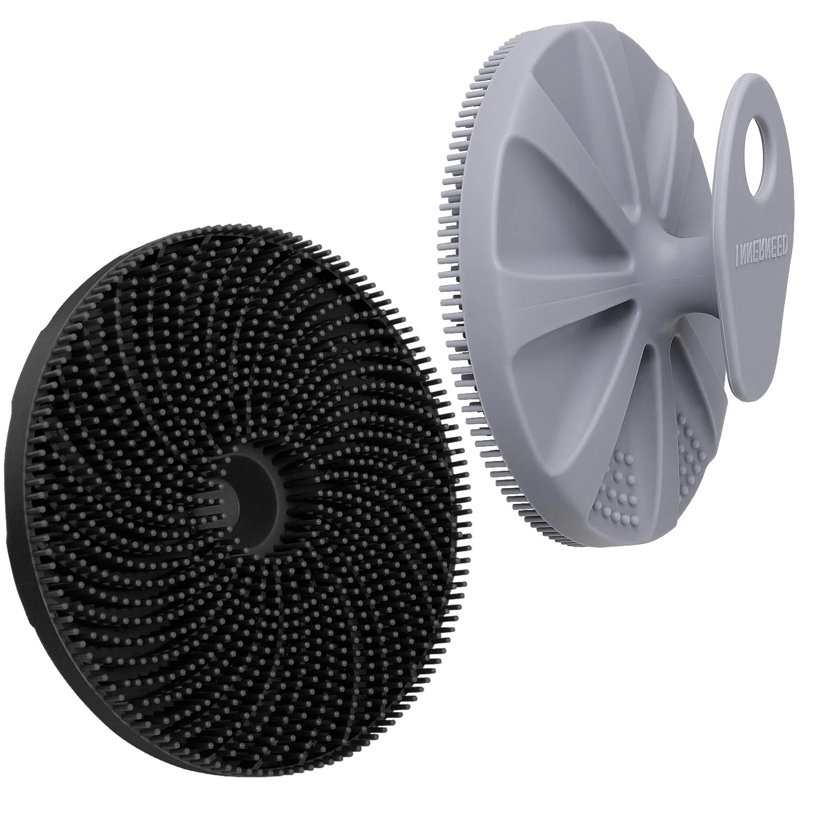 Convenient Food-Grade Silicone Body Scrubber Exfoliating Massaging Brush Black Gray Reliable