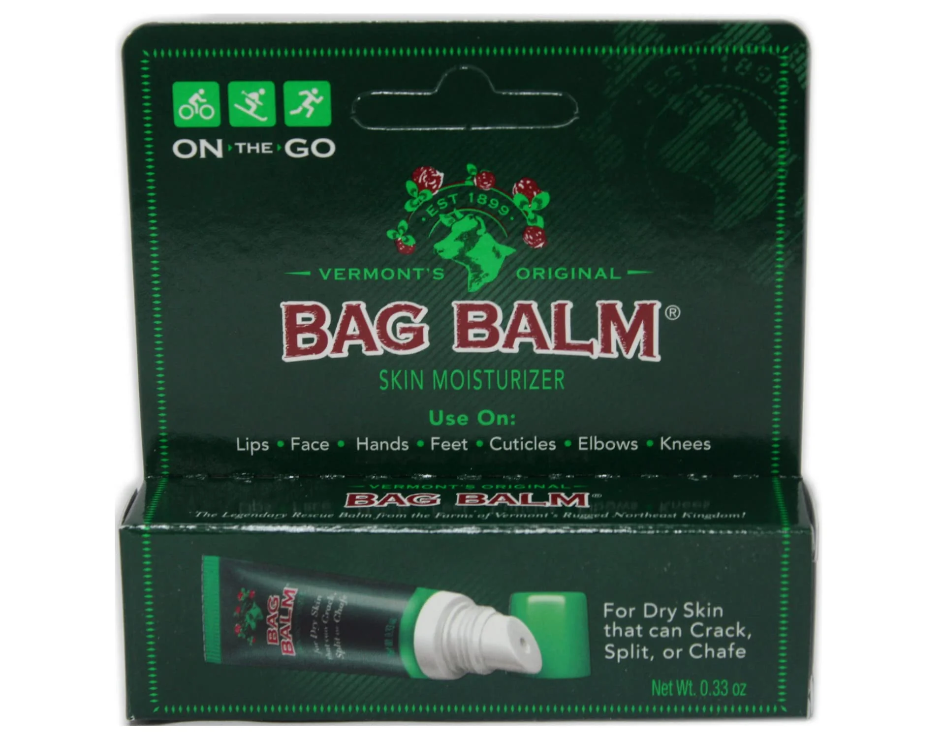 Proven Bag Balm On-the-Go Skin Moisturizer Vermont's Soothes and Protects Dry Skin 0.33 oz Tube Pack of 12 Superior