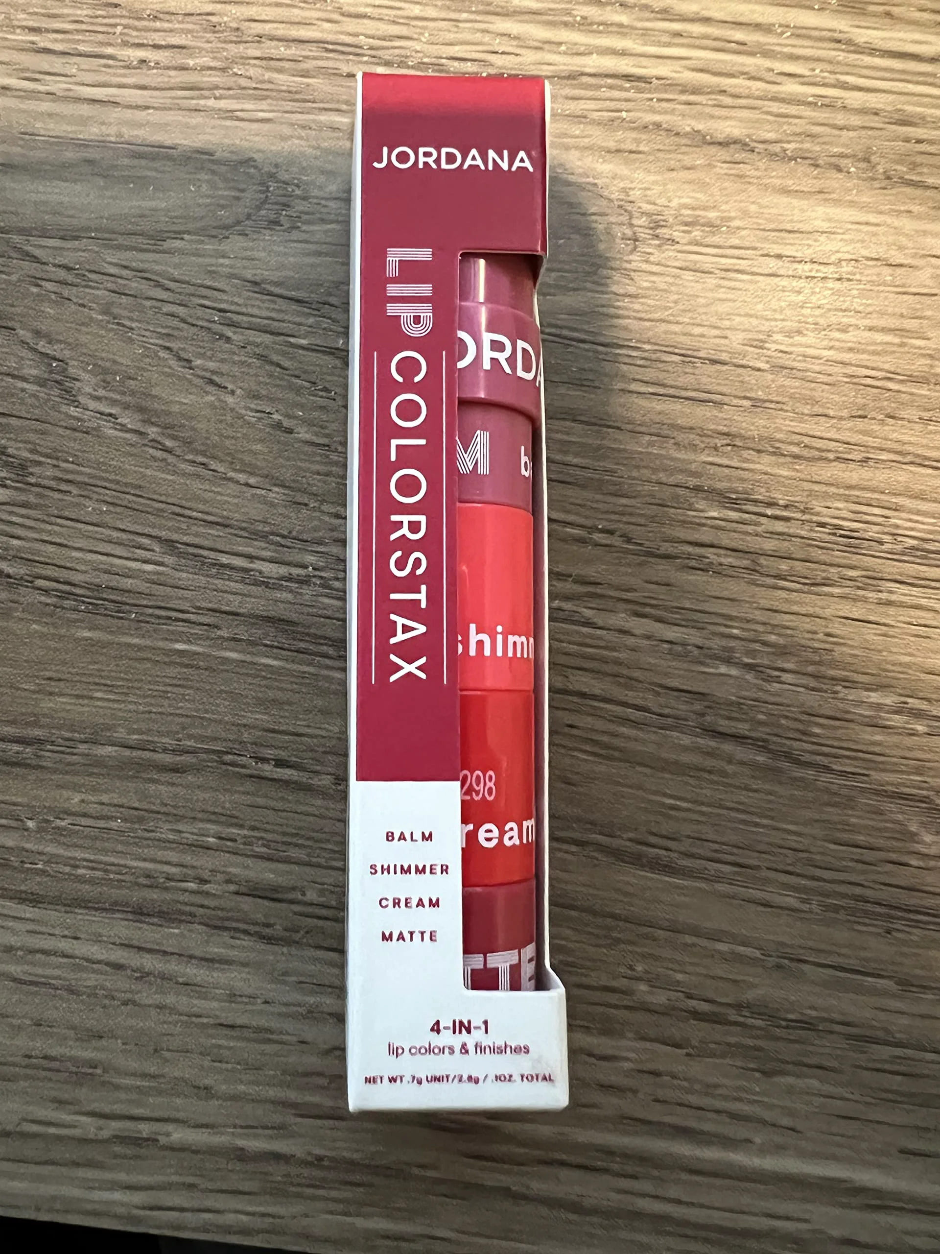 Green Jordana Lip ColorStax Balm Shimmer Cream Matte 03 Red Comfortable