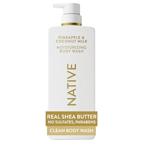 Smooth Native Moisturizing Body Wash Clean Gentle 24-Hour Hydration with Shea Butter for Sensitive Dry Skin for Women Men Sulfate- Verified