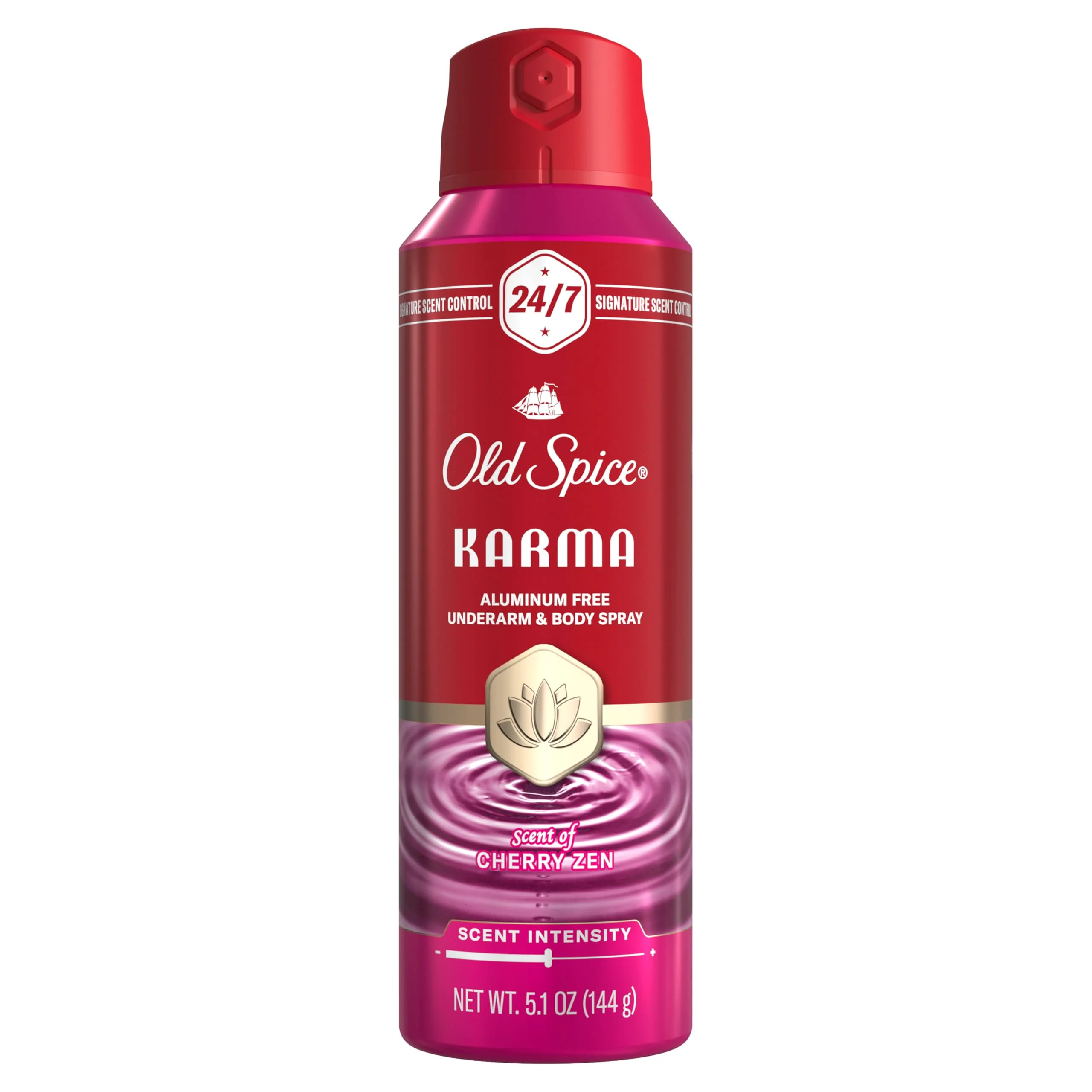 Premium Material Old Spice Aluminum Body Spray for Men 24 7 Signature Scent Lasting Freshness All-Day Odor Protection Easy Application Karma with Cherry Trusted