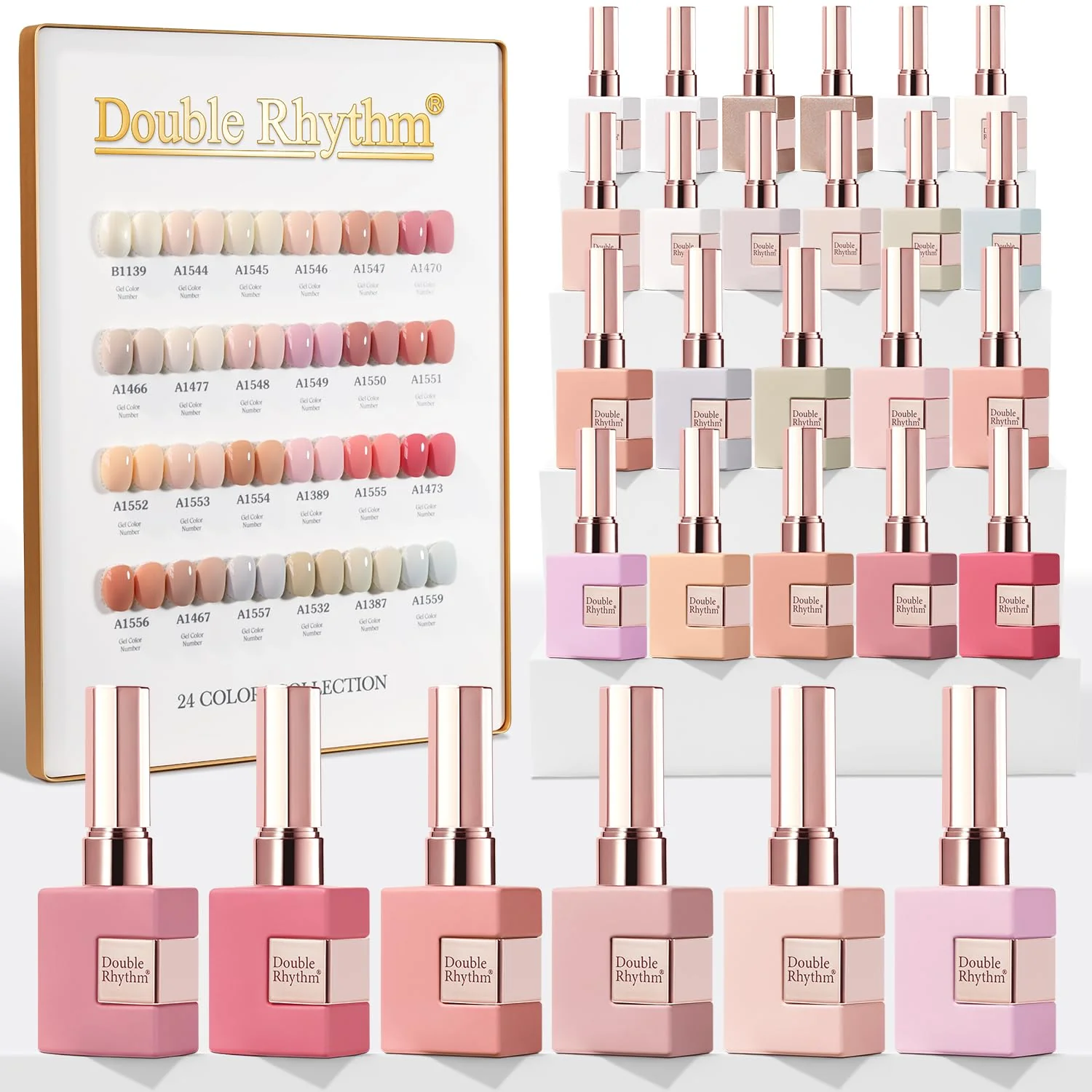 Contemporary Double Rhythm 28Pcs 0.5Oz Gel Nail Polish Set Same Color Same Bottle Gel Polish Kit Nail Art Manicure Salon DIY at Home for Women Nude Pink Environmentally Friendly