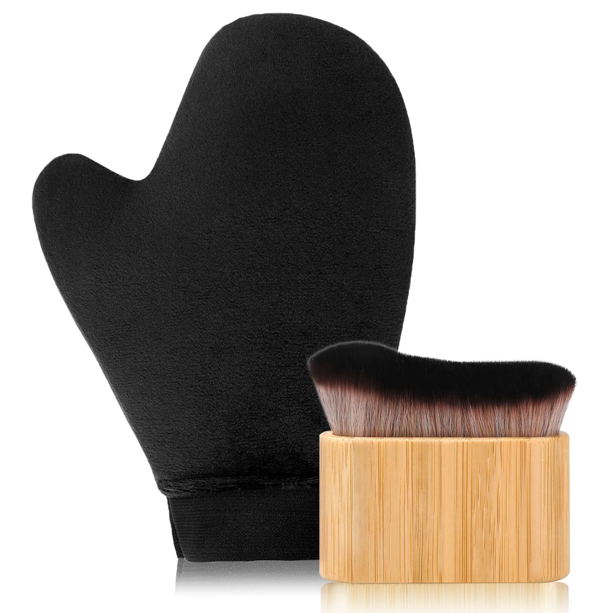 Outstanding 2 in 1 Tanning Mitts Self Tanner Mitt Applicator Self Tanning Mitt and Brush Tanning Gloves for Self Tan Mitt Applicator Kit Self Tanner Brush Self Carefully Designed