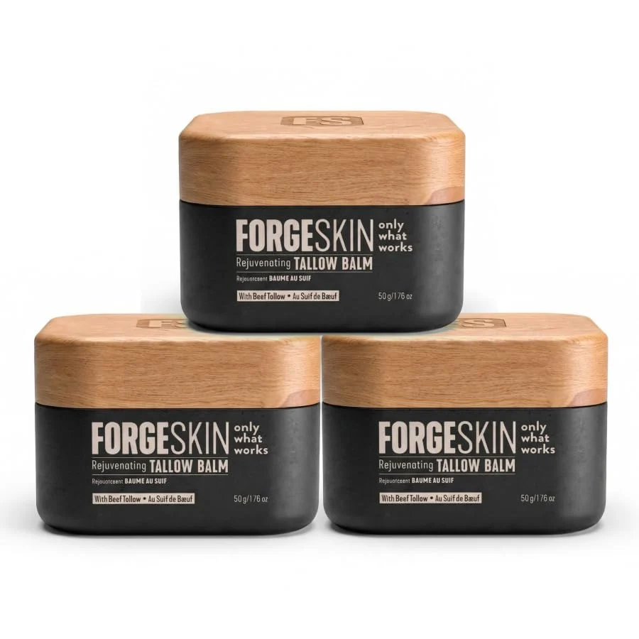 Secure Forge Skin Beef Tallow Balm Moisturizer for Men Skin Care - Face Body Anti Aging Wrinkle Defense Hydration Cream - Natural Ancestral Skincare Modern