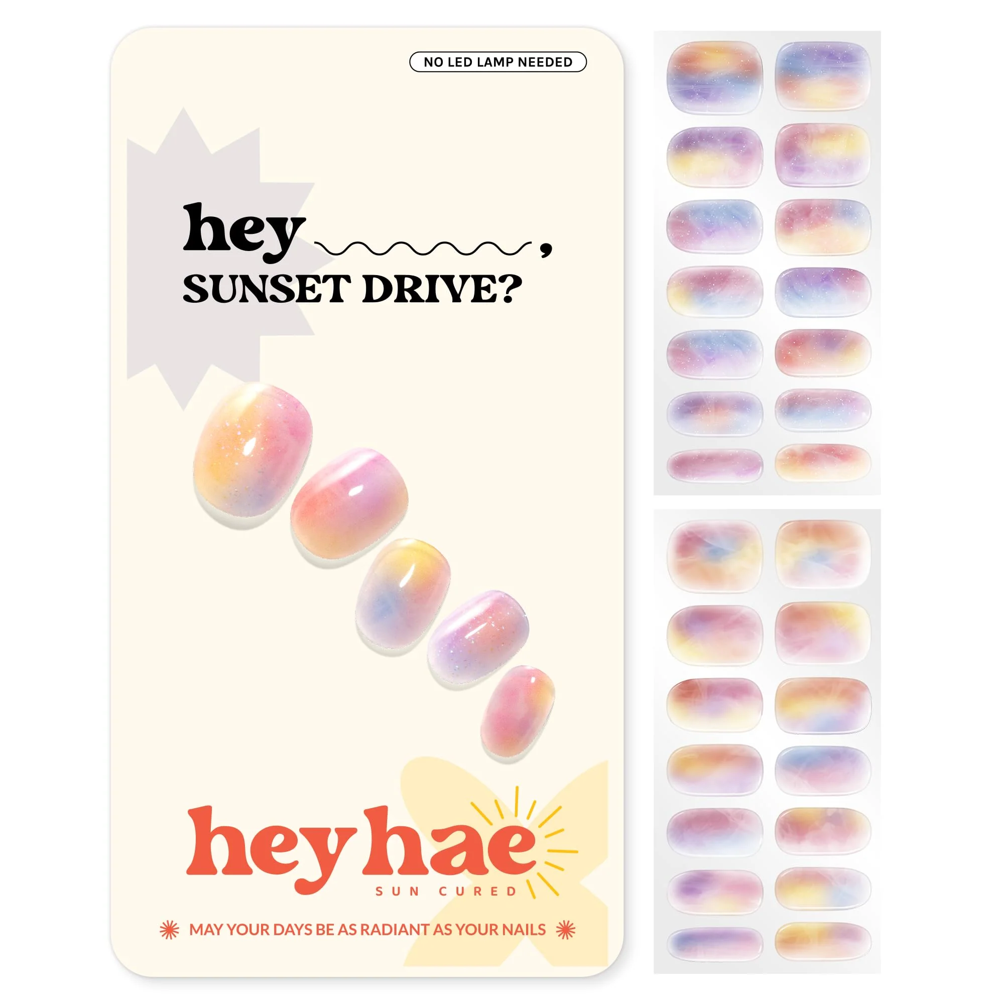 Crafted Heyhae Semi Cured Gel Nail Strips No LED Lamp Needed Marble Pink Spring Easy Apply Remove Salon Quality Includes 28 Strips 1 Prep Pads Enhanced