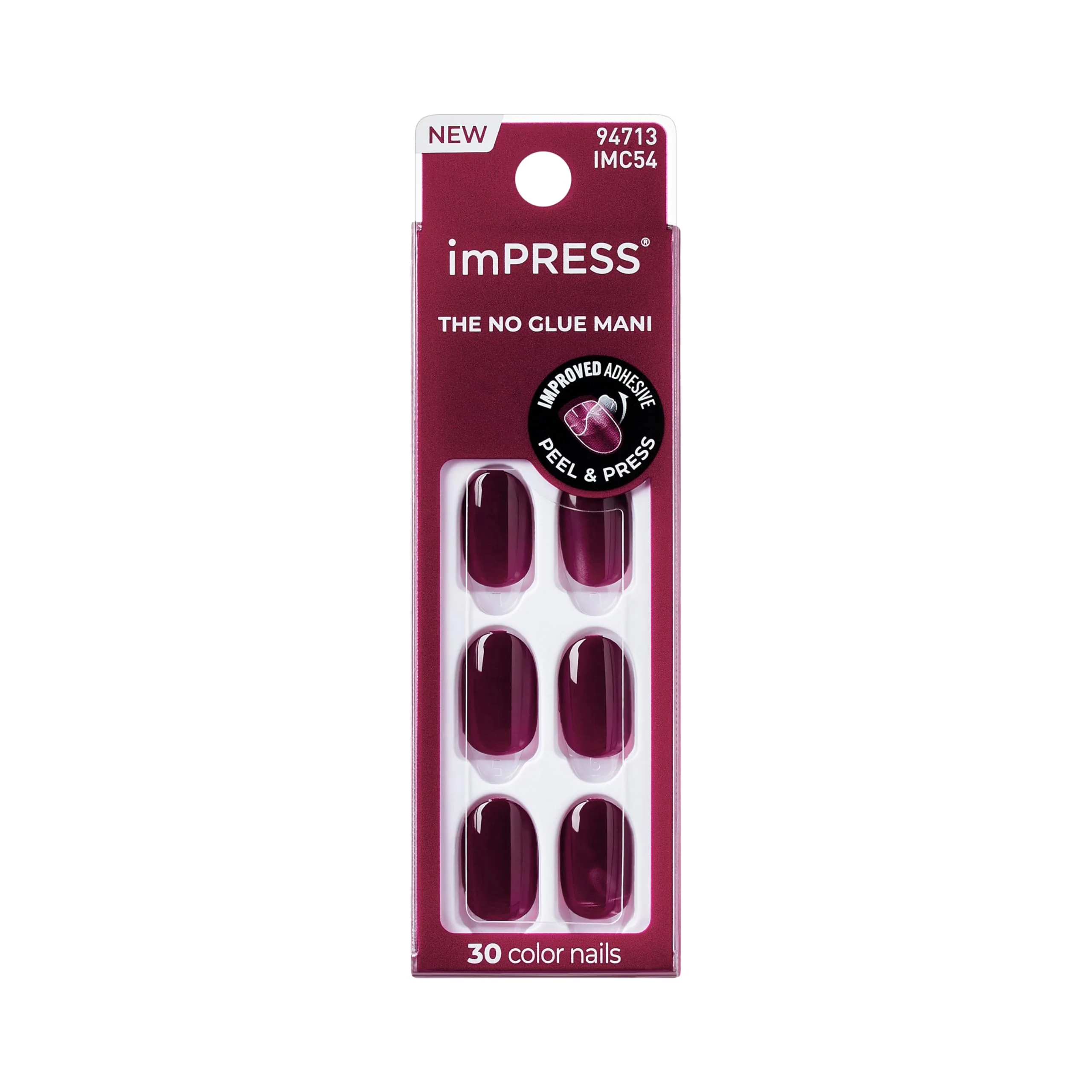High-Grade KISS imPRESS Color Press-On Manicure Gel Nail Kit PureFit Technology Short Length I'm Not a Cinna Polish- Solid Color Mani Includes Prep Elite