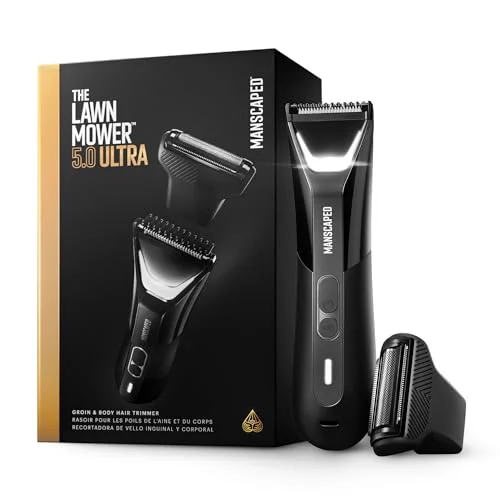 Verified MANSCAPED® The Lawn Mower® 5.0 Ultra Groin Body Hair Trimmer - Dual-Head SkinSafe® Trimmer Foil Blades Waterproof Wet Dry Groomer USB-C Contemporary