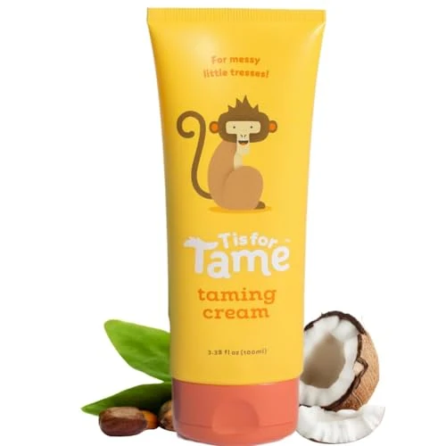 Practical T is for Tame - Hair Taming Cream for Kids - All-Natural for Frizz Flyways Coconut Oil Leave in Cream - Safe for Babies Toddlers - Not Sticky Soft