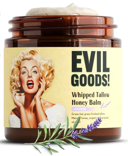 Carefully Designed Whipped Beef Tallow and Honey Moisturizer for Skin Face Lips Body - Lavender Scent Unique