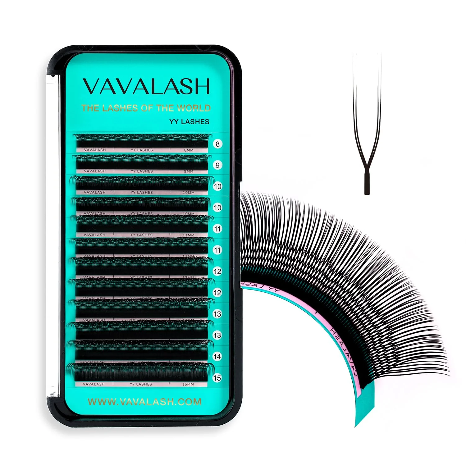 Advanced VAVALASH U Lash Extensions D Curl 0.07mm 8-15mm Mix Tray 2D UU Lash Fans Eyelash Extension U Shaped Natural Wispy Volume Lashes Extension Soft Matte Convenient