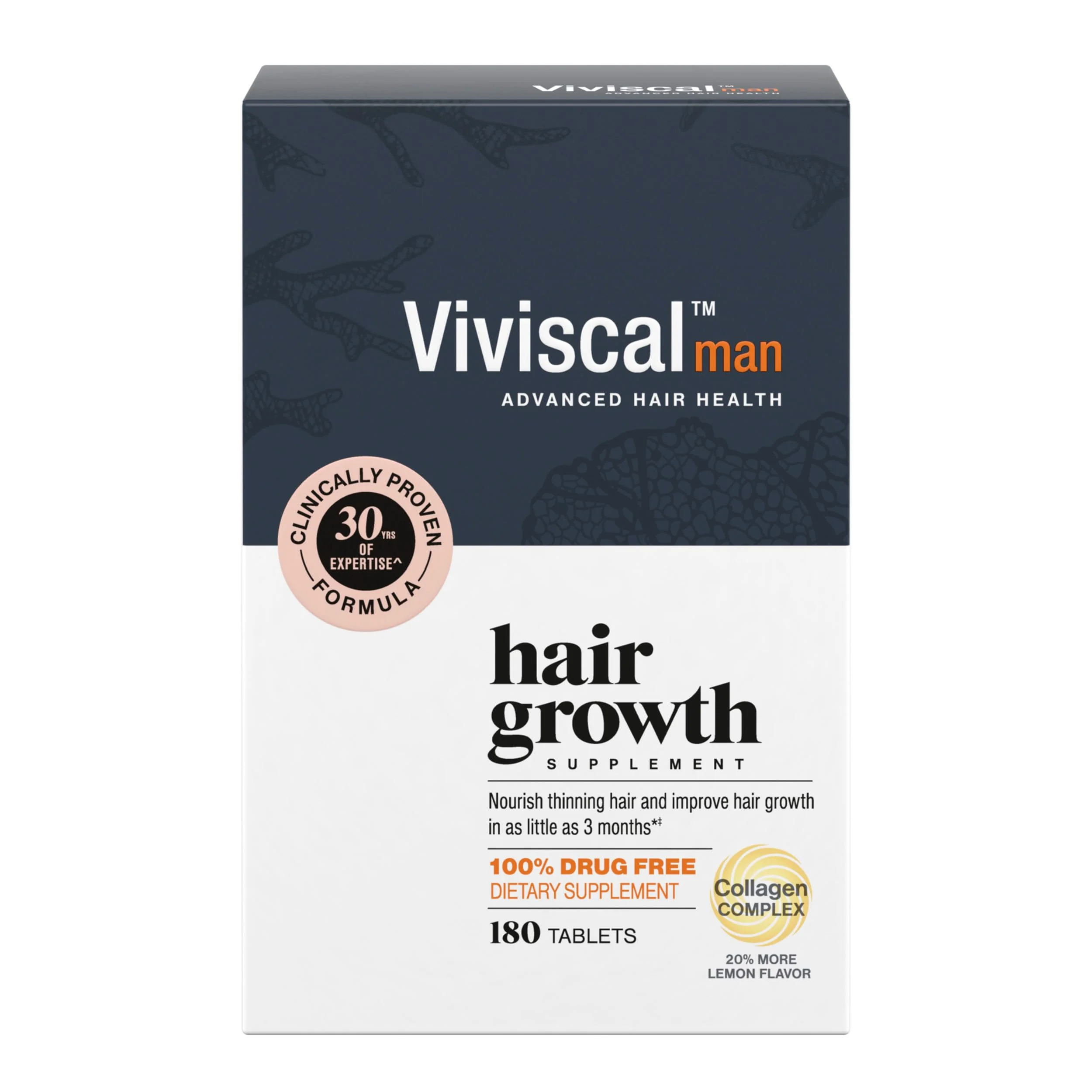 Comfortable Viviscal Men's Hair Growth Supplements for Thicker Fuller Hair Clinically Proven Collagen Complex 180 Tablets 3 Month Supply Versatile