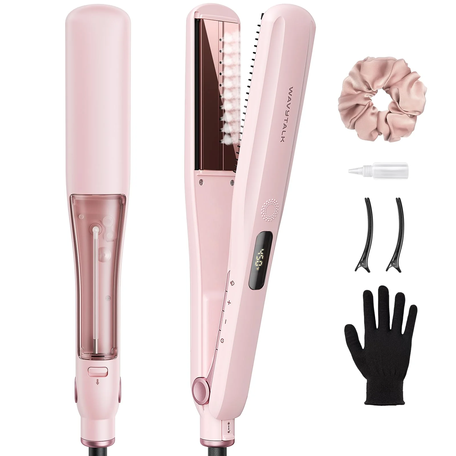Stylish Wavytalk Steam Hair Straightener 1.38'' with Detachable Comb for Silk Press Trusted