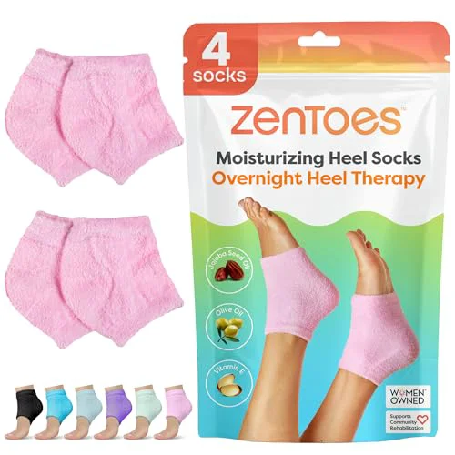 Elegant ZenToes Moisturizing Heel Socks for Dry Cracked Heels 2 Pairs Efficient