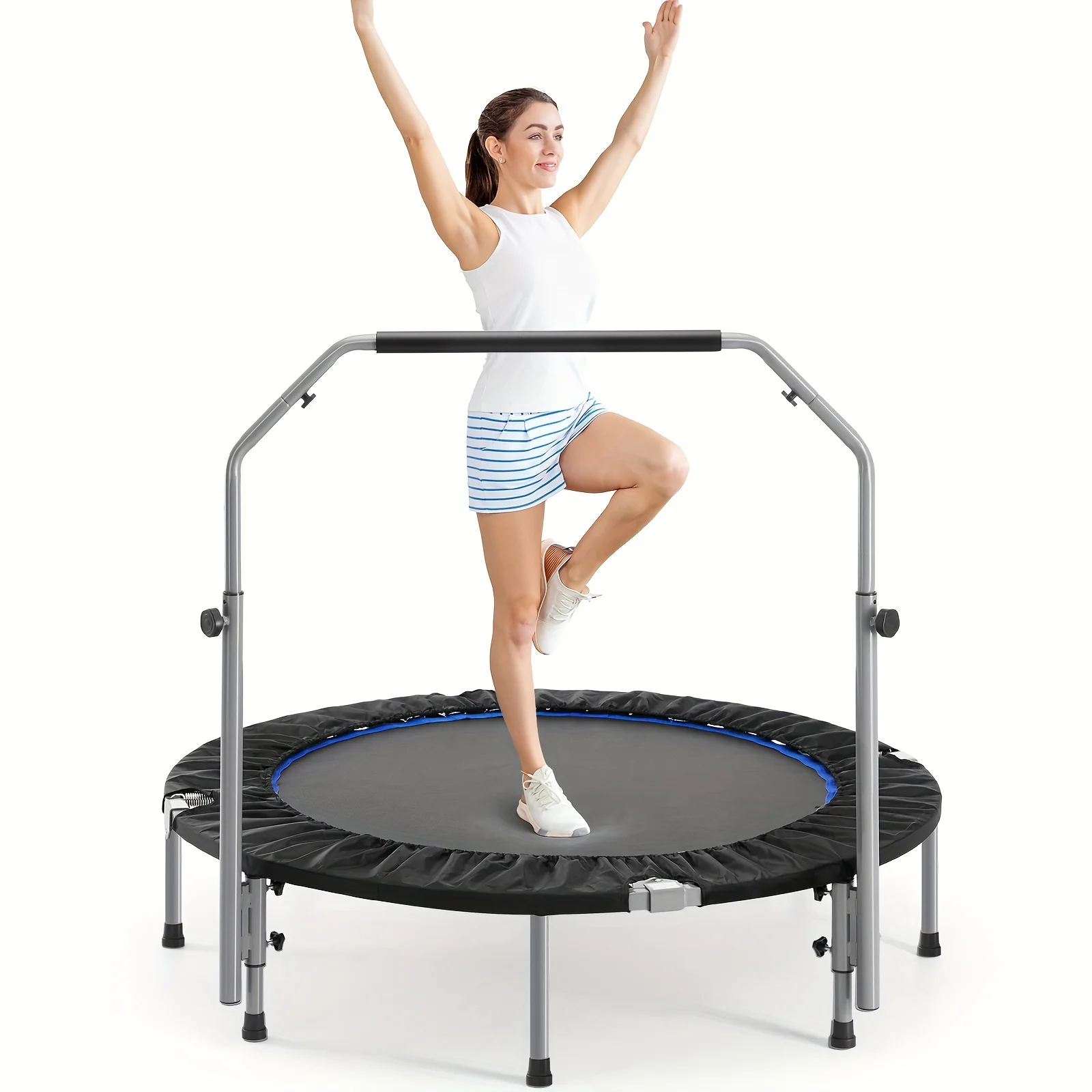 High-Grade 40 48 Foldable Fitness Trampoline with Handle 330lb Capacity Next-Generation