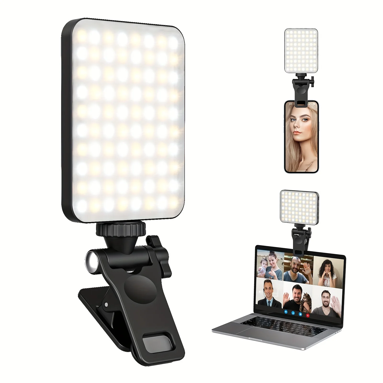 User-Friendly RadiantGlow Clip-On Selfie Light for Lighting Setup Long-Lasting