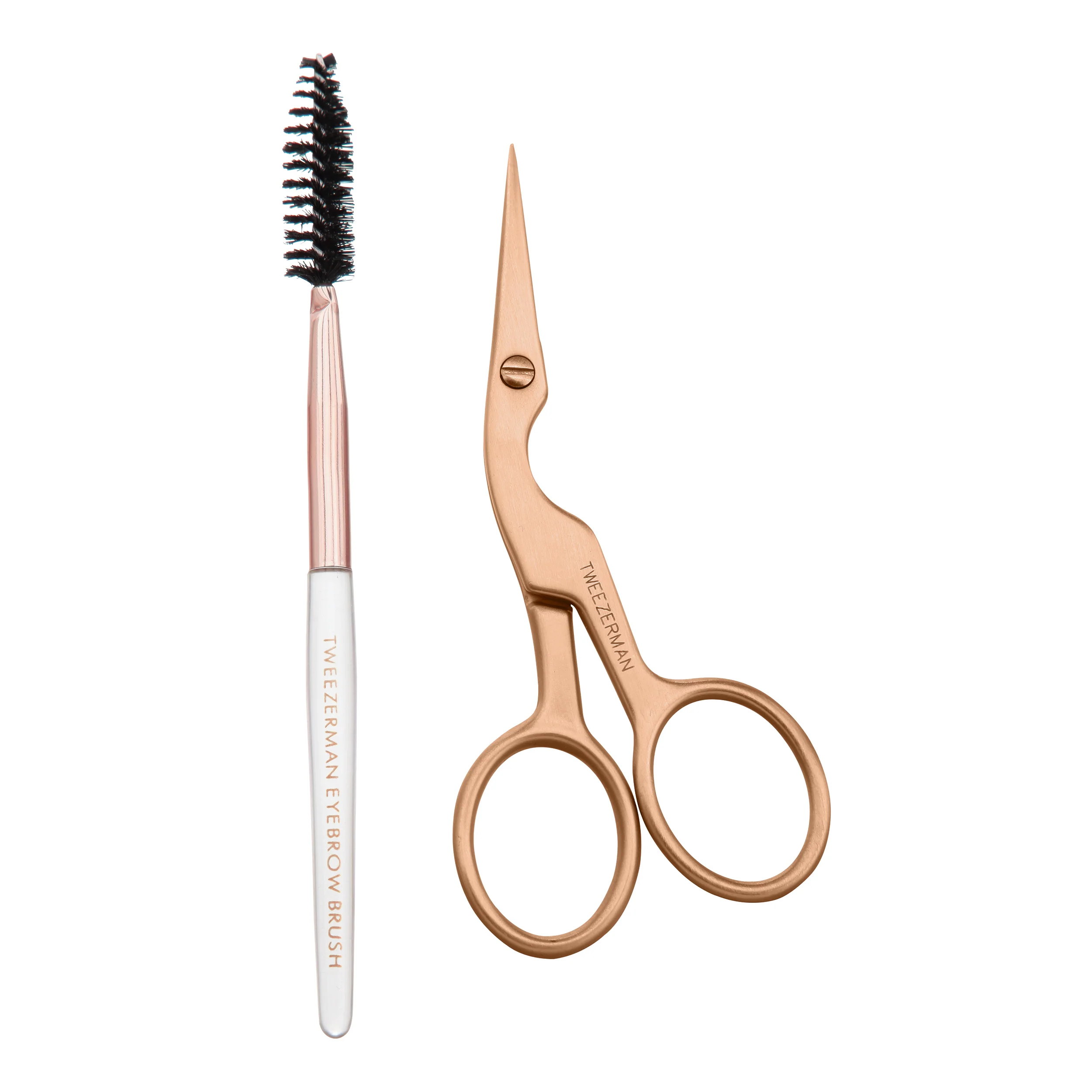 Solid Rose Gold Brow Shaping Scissors and Brush Healthy