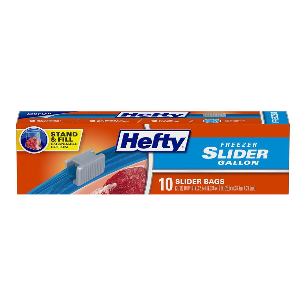 Natural Hefty Slider Gallon zer Bags Gallon Size 10 Count Refined