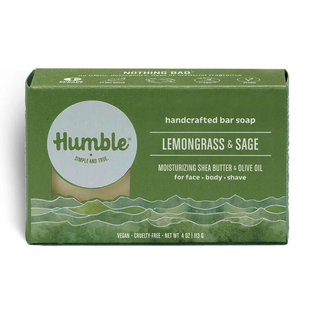 Advanced Humble Moisturizing Bar Soap Lemongrass And Sage 4 Oz Long-Lasting