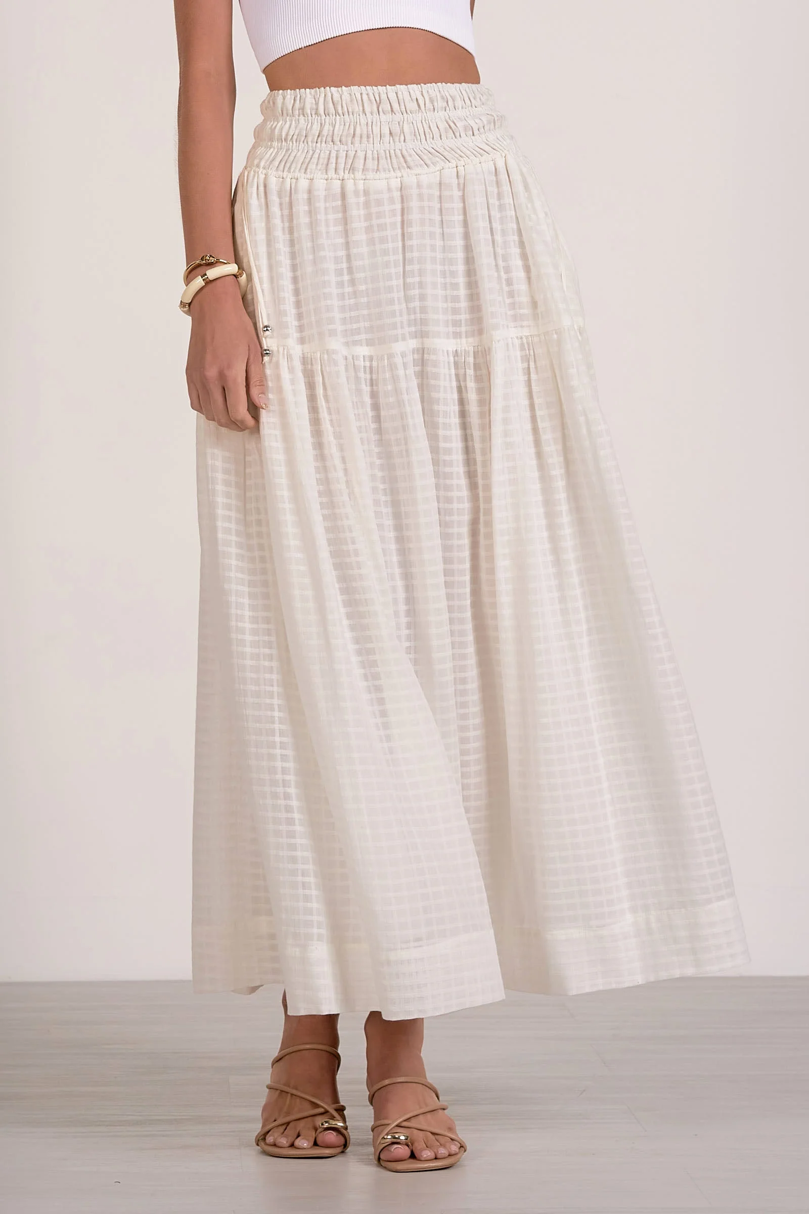 Unique Wave Skirt Off White Breathable