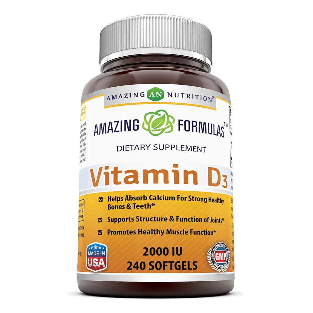 Excellent Nutrition Formulas Vitamin D3 2000 IU Softgels 240 Ea Solid