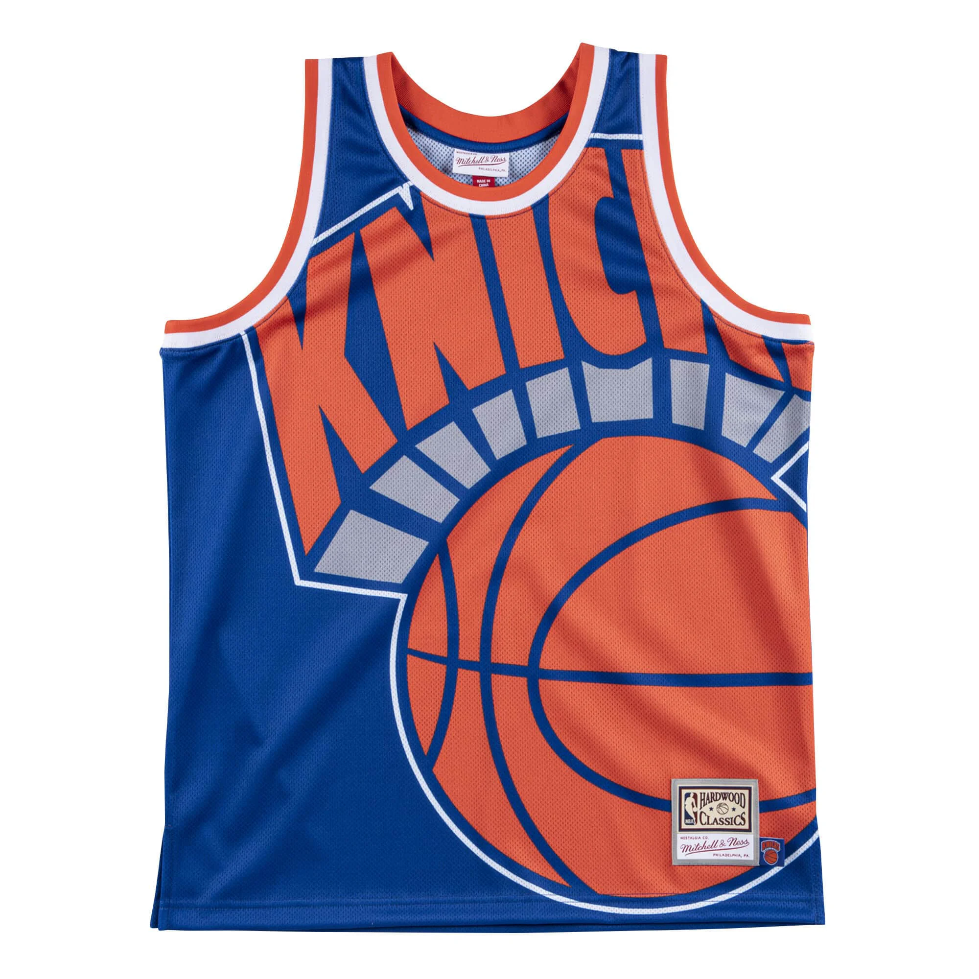 Certified Mitchell Ness Men's NBA Big Face Fashion Jersey New York Knicks Trusted