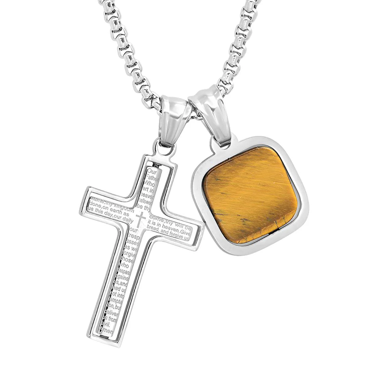Easy-to-Use Lord's Prayer Spinner Cross Stone Accent Elite